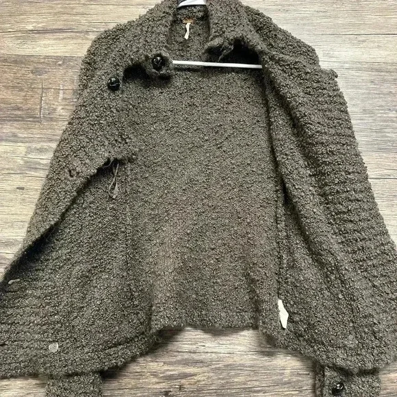 Free People Brown Wool Blend Teddy Sweater - Picture 3 of 5